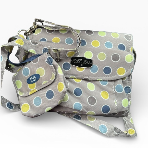 LillyBit Diaper Clutch Bag Tote On The Go Polka Dots Travel Bag Shopper - Picture 7 of 7